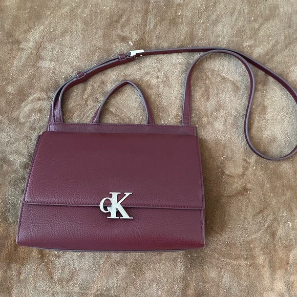 Maroon Crossbody Satchel - Picture 1 of 10